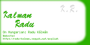 kalman radu business card