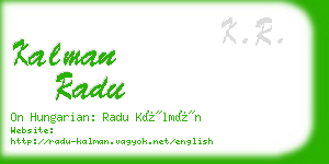 kalman radu business card